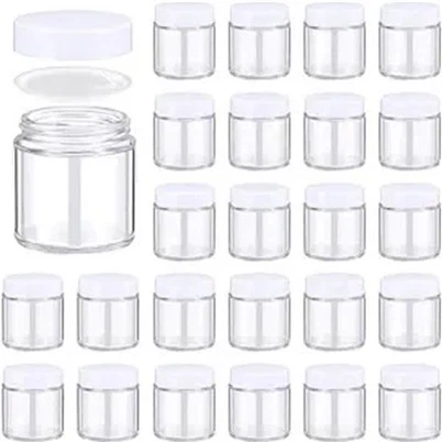 Baltos spalvos kosmetikos stiklainiai